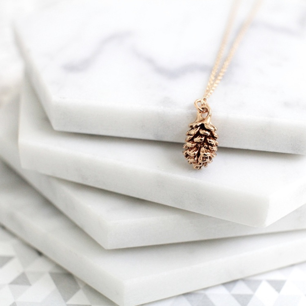 “Fallen Treasure” Pine Cone Fall Minimal Jewelry - Picture 7 of 12